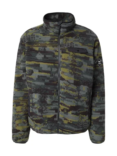 Iriedaily Jachetă fleece Insaneia gri / gri închis / verde kiwi negru