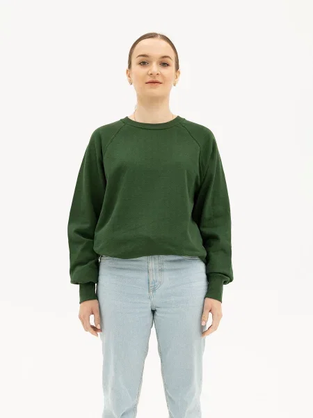 Кофти та светри Fruit of the loom Lightweight raglan sweat смарагдовий бавовна/поліестер