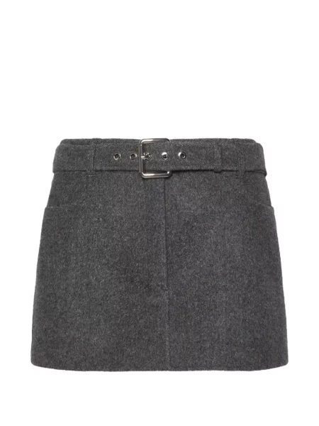 Cu centură fusta mini Sportmax gri
