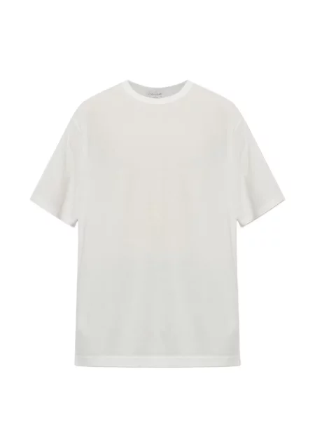 Tricou Yohji Yamamoto cu decolteu rotund alb