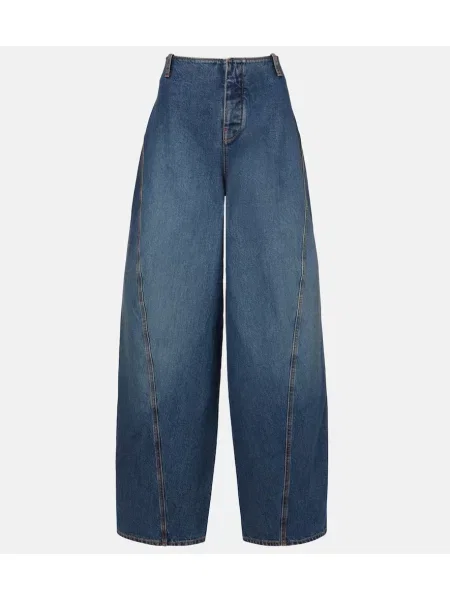Szerokie jeansy Alaïa niebieskie