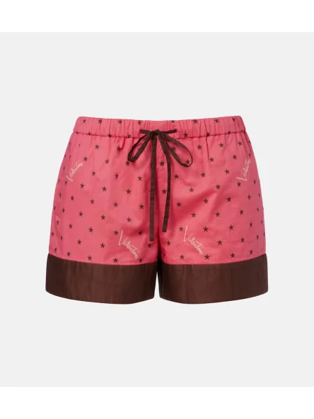 Pantaloni scurți Valentino cu imagine roz
