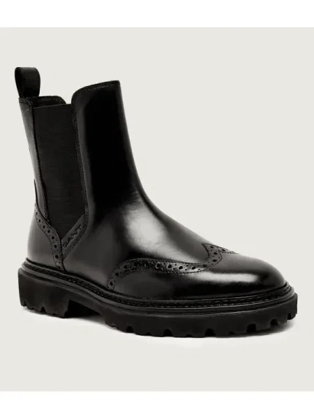 Gant ghete chelsea de piele Ivyhill cu plat negru