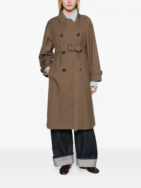 Trenci Max Mara din țesătură twill maro