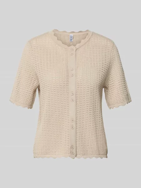 Kardigan rozpinany o kroju regular fit z czystej bawełny model SCOUT' Pieces beżowy