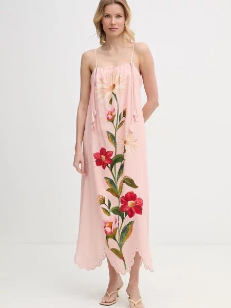 Barbour rochie de vară cu in x Farm Rio roz
