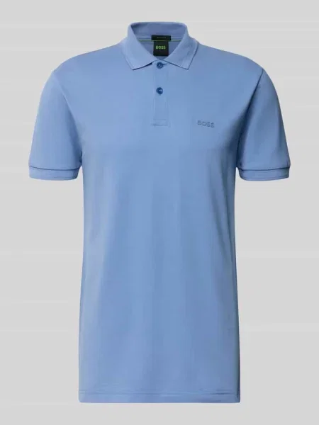 Koszulka polo o kroju regular fit z czystej bawełny model PIO' Boss Green niebieskie