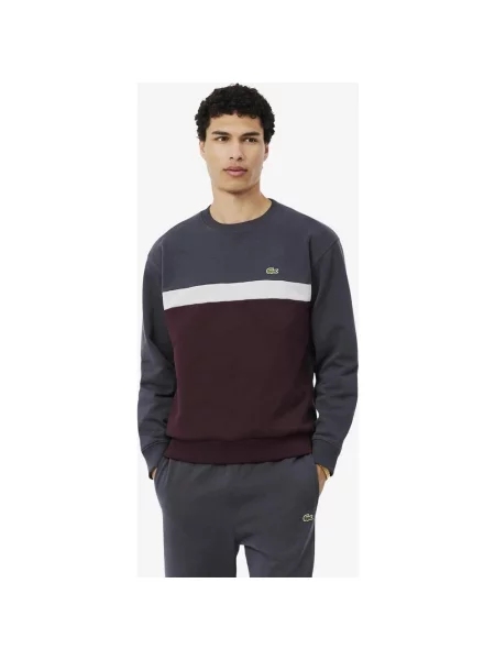 Bluza Lacoste Color Block Fleece szary antracyt bordowy S biały