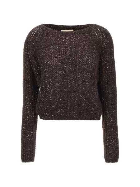 Pulover Kaos cu paiete ajurat negru