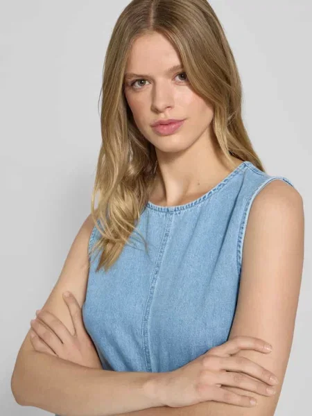 Sukienka jeansowa o luźnym kroju z czystej bawełny model ‘FLORA’ Pieces