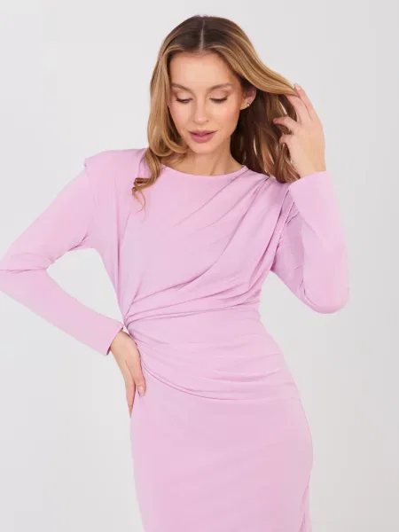 Rochie maxi Rue Paris cu mâneci lungi până la genunchi violet