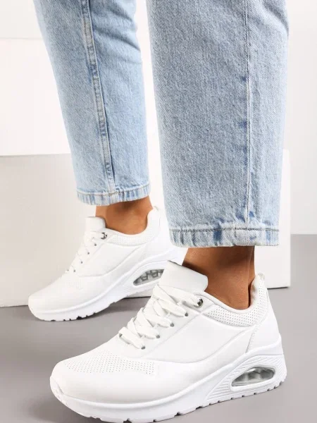 Sneakers Albi Clasici cu Talpă Amortizată și Perforată Faunama alb