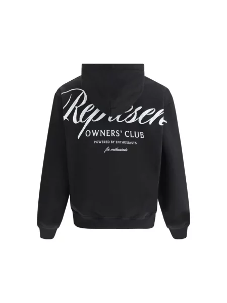 Lniana bluza z kapturem Represent czarna