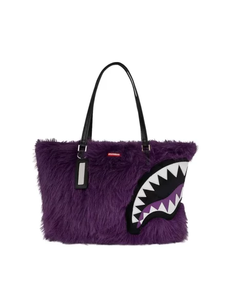 Torebka skórzana Sprayground skórzana fioletowa