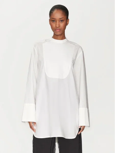 Day Birger et Mikkelsen camasa din Blaze femei cu guler stand-up relaxed alb