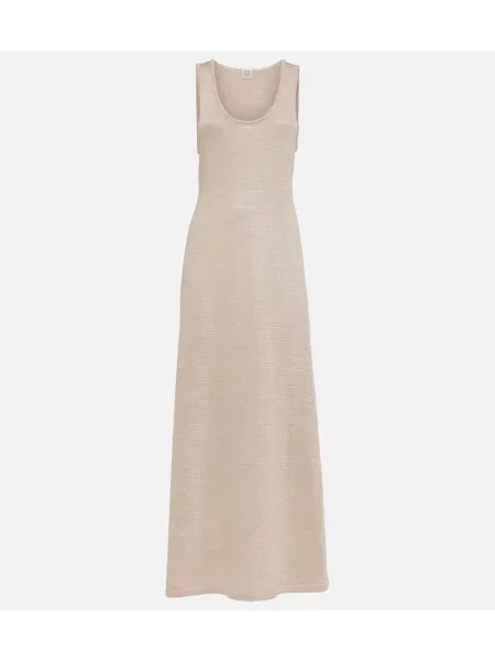 Rochie maxi Toteme tricotate de costum bej