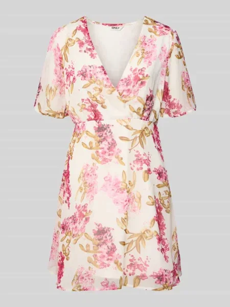 Sukienka mini z krepowego szyfonu model STAR-SUA' Only biała