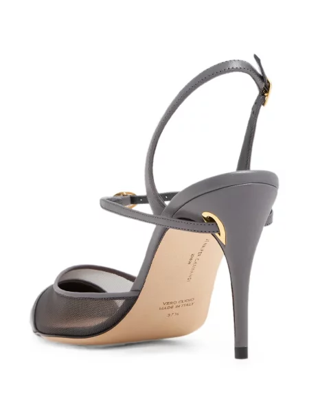 Pantofi cu toc Jennifer Chamandi plasă slingback gri