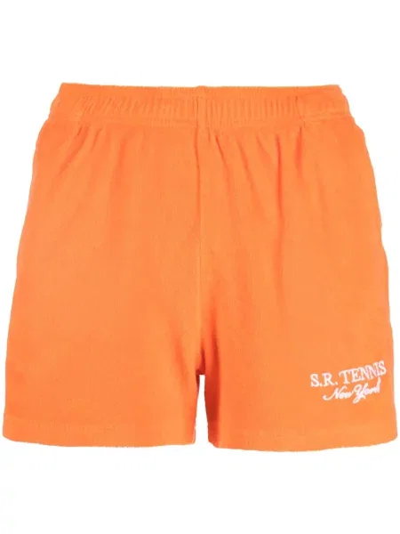 Pantaloni scurți Sporty & Rich cu broderie portocaliu
