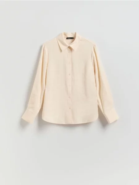 Reserved Cămașă din amestec de modal crem