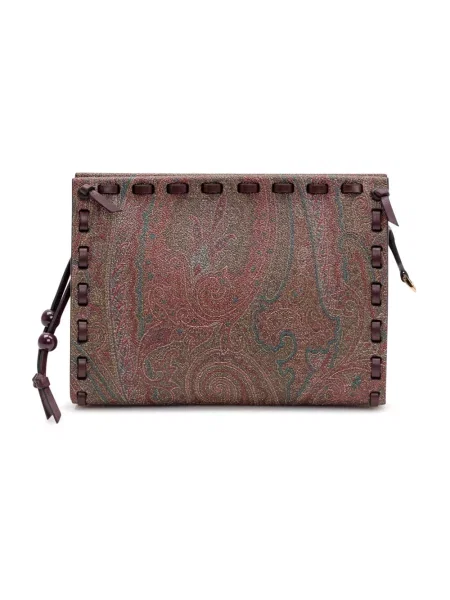 Torebka Etro z wzorem paisley żakardowa brązowa
