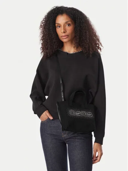 Karl Lagerfeld Shopper torba Ikon smeđa prozirna / bijela crna