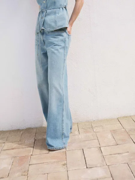 Широкі джинси MANGO синій