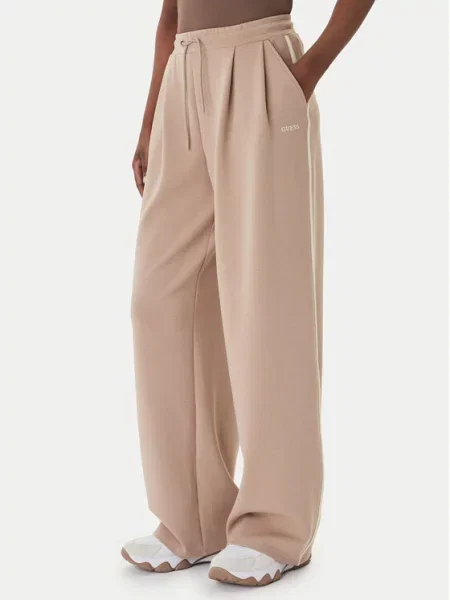 Guess Spodnji del trenirke Wide Leg bež