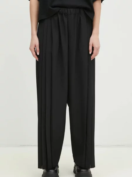 Undercover pantaloni din lana Pants femei lat high waist negru
