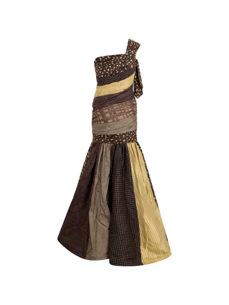 Rochie maxi Moschino cu un umăr gol maro