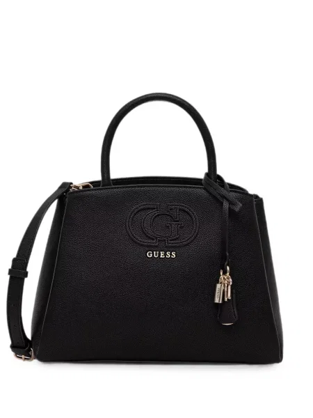 Geantă shopper Guess cu autograf negru