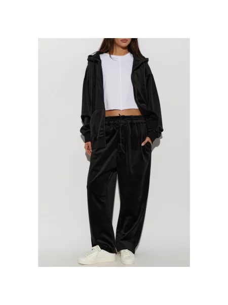 VELVET ZIP HD bluza rozpinana welurowa czarna