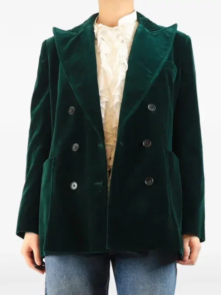 Sacou Bella Freud cu două rânduri de nasturi verde