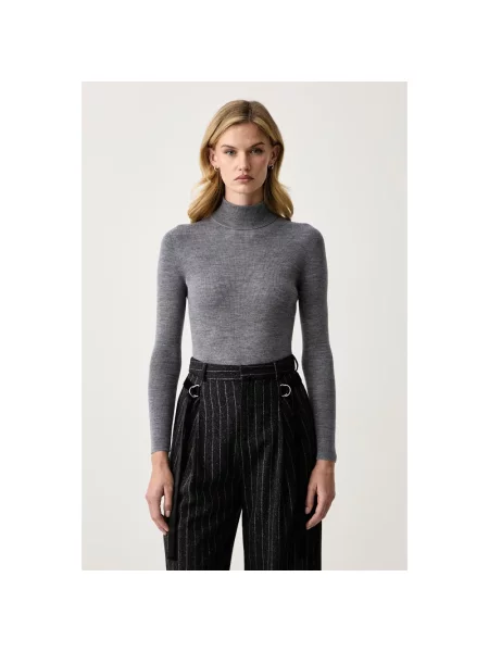 Sweter z golfem Isabelle Blanche do golfa szary