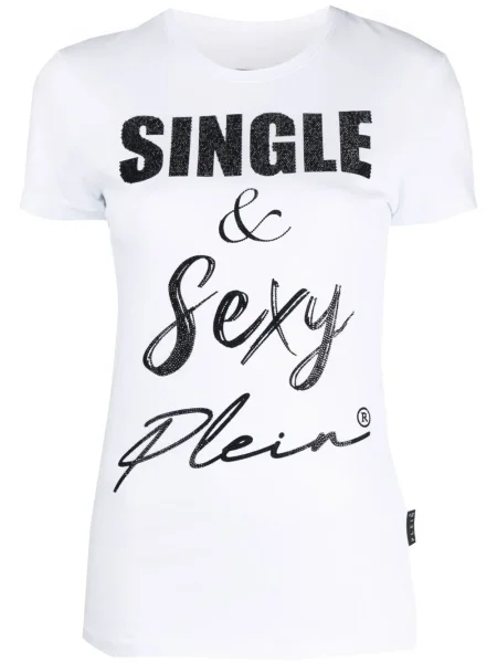 Tricou Philipp Plein cu imagine alb