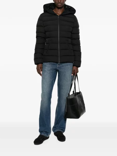 Geacă Moncler cu glugă negru