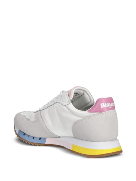 Sneakerși Blauer din piele de căprioară alb