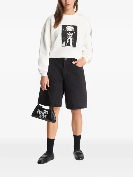 Hanorac Karl Lagerfeld Jeans cu imagine alb