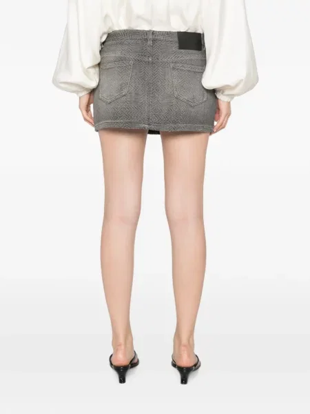 Fustă din denim Ermanno Scervino cu model herringbone gri