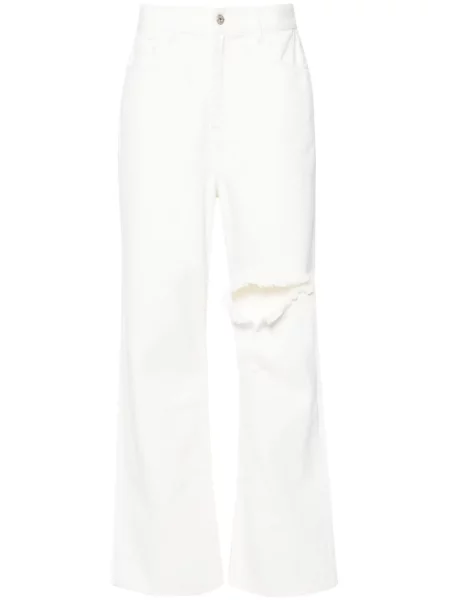Jeansy Rokh z wysoką talią białe