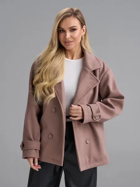 Пальто ISSA Plus кашемір бежевий
