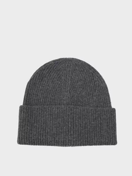 Вовняна шапка Gant в рубчик сіра