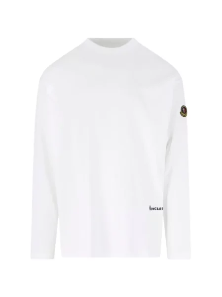 Lung tricou Moncler cu imagine alb