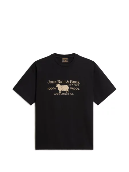 Tricou Woolrich cu imagine din jerseu negru
