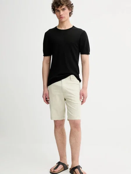 Rag & Bone t-shirt wełniany gładki czarny