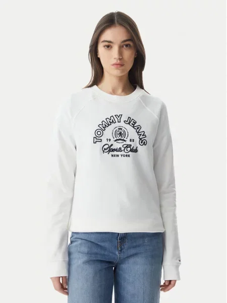 Tommy Jeans Hanorac Heritage Logo alb