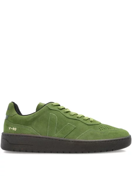 Sneakerși Veja din piele de căprioară verde