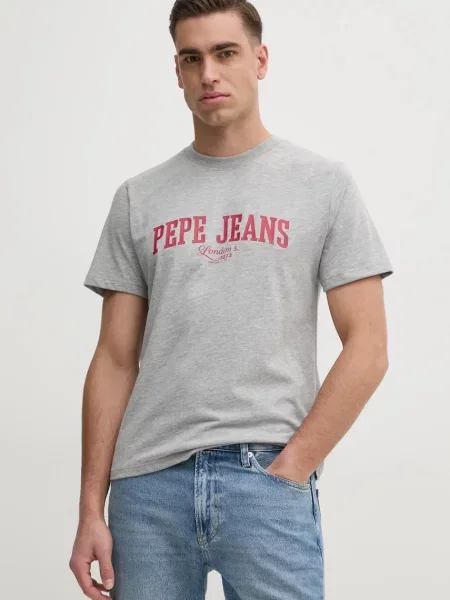 Tričko Pepe Jeans DERRIL TEE s potiskem šedá