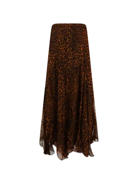 Lung fustă Mes Demoiselles cu imagine cu model leopard maro
