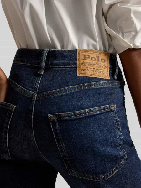 Jeansy o kroju straight fit z mieszanka bawełny w 5 kieszeni Polo Ralph Lauren granatowe